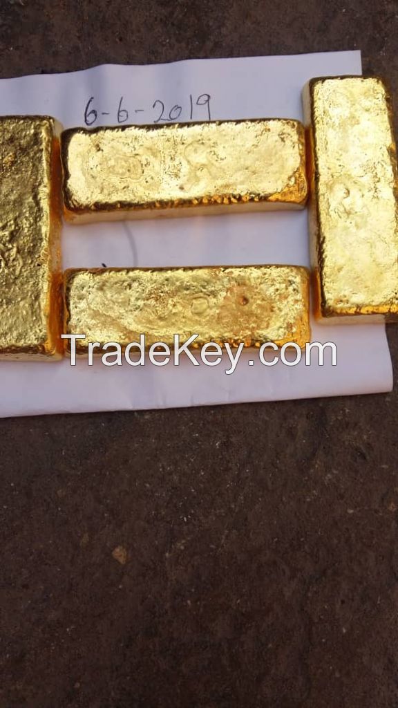 22+ carat 95% purity gold dore bars