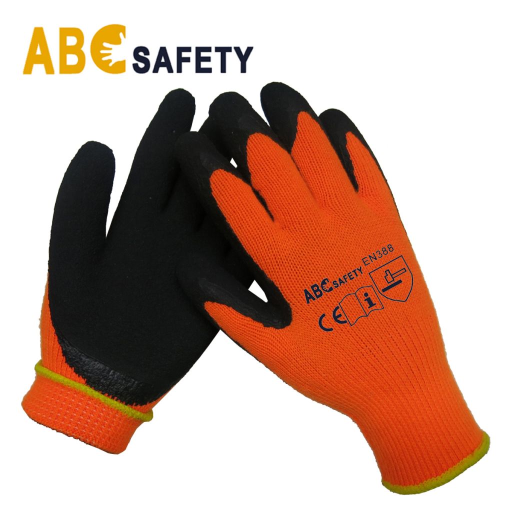 DDSAFETY Wholesale In China Fluorescence acrylic  for shell,Black latex foam  for coating protective glove