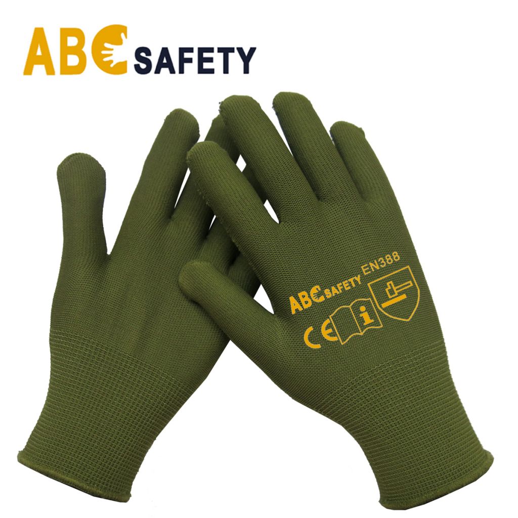 ABC SAFETY 13 Gauge Bamboo Green Nylon Gloves