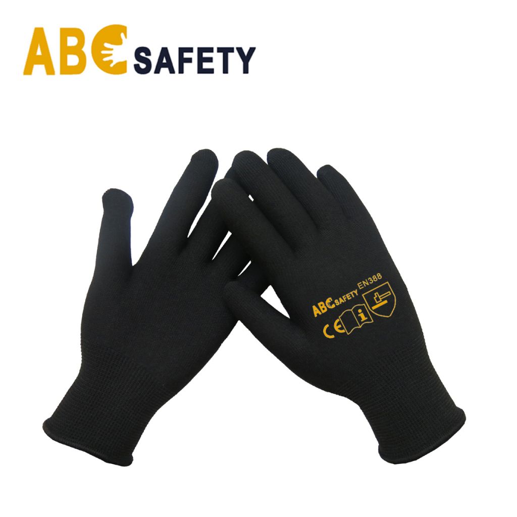 ABC SAFETY 13 Gauge Black Nnylon Safety Gloves