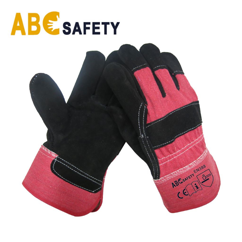 Heavy Duty Cow Split Leather Labour Protection Glove