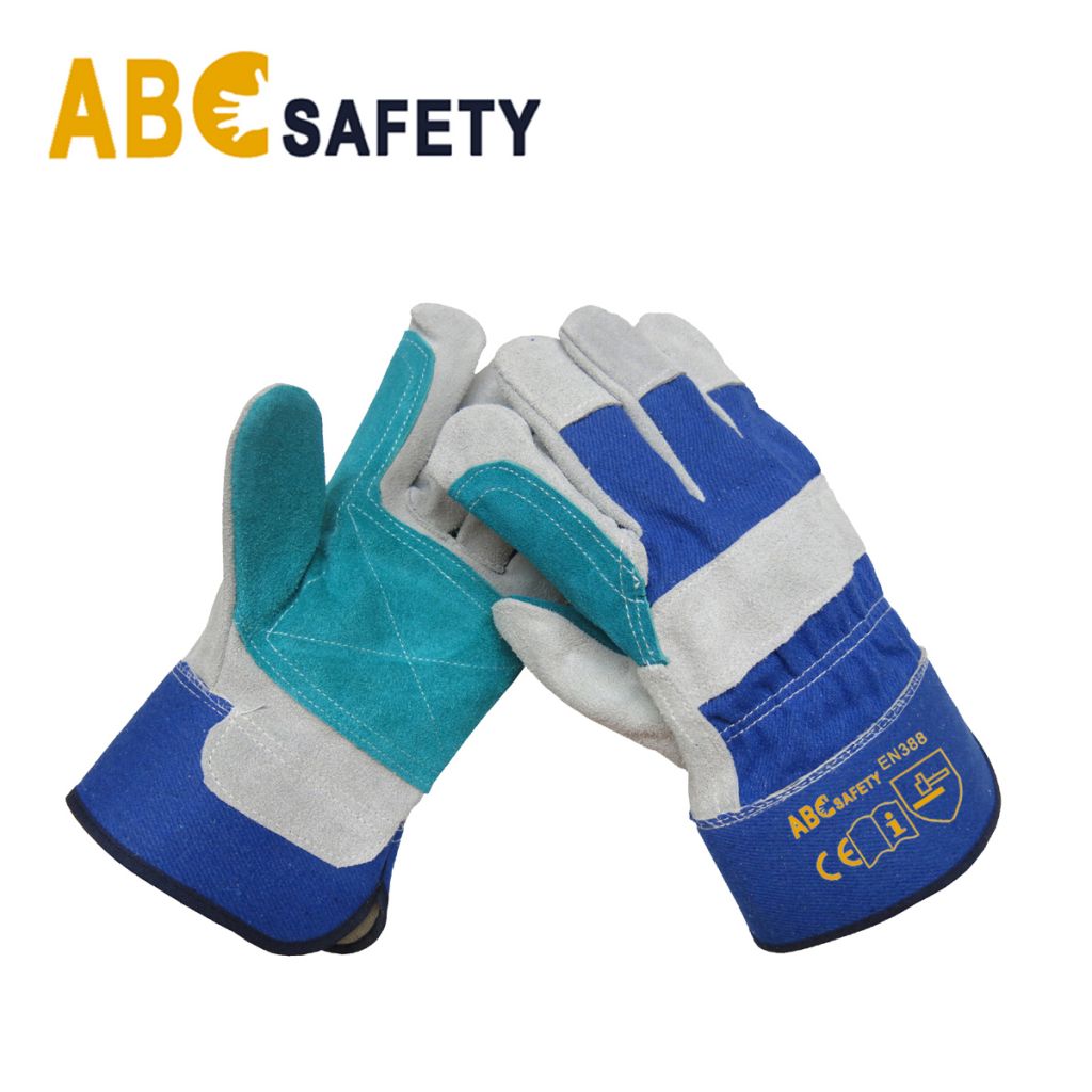 Reinforced Cow Split Leather Protection Gloves