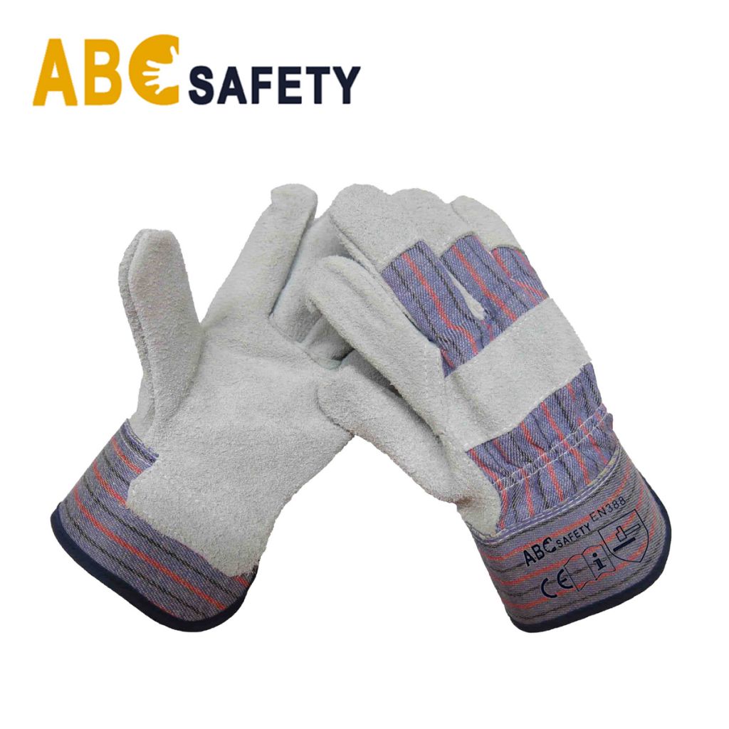 High Quality Cow Split Leather Safety Working Gloves
