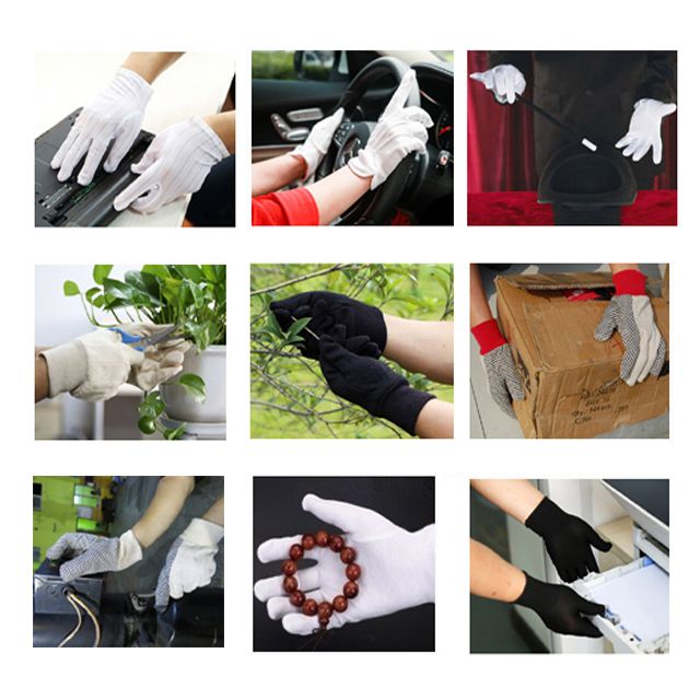 ABC SAFETY 100% Bleach Cotton Or interlock Glove Reversible with knit wrist