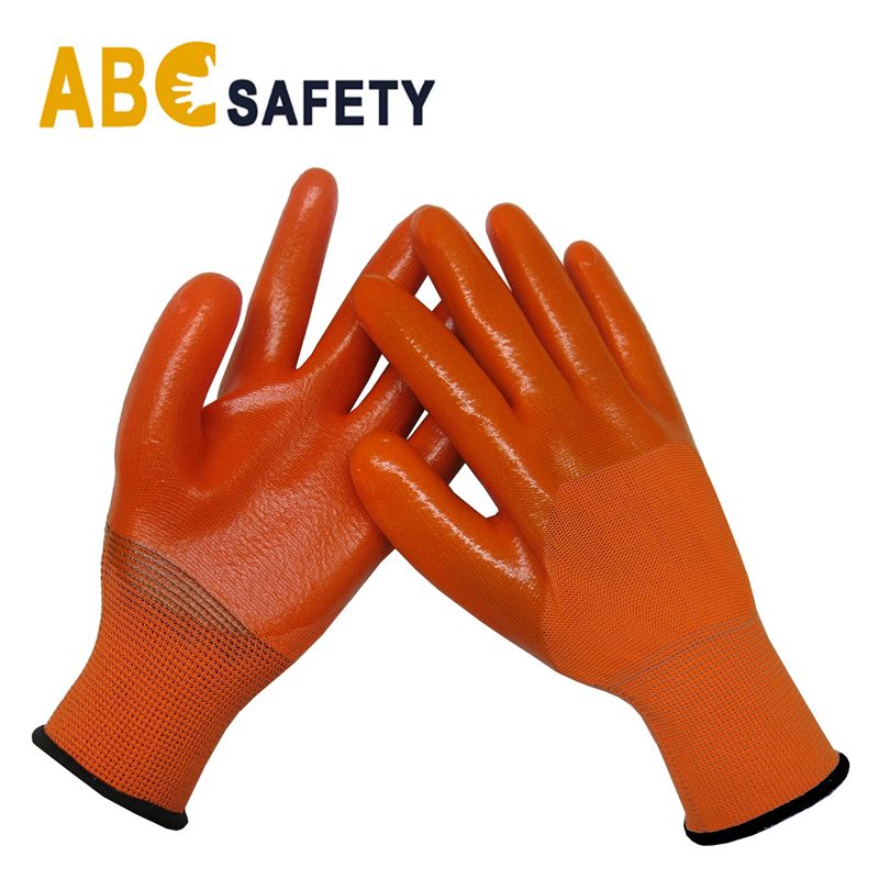 Protective  pvc dipped cotton lining  industry  oil and acid proof working gloves