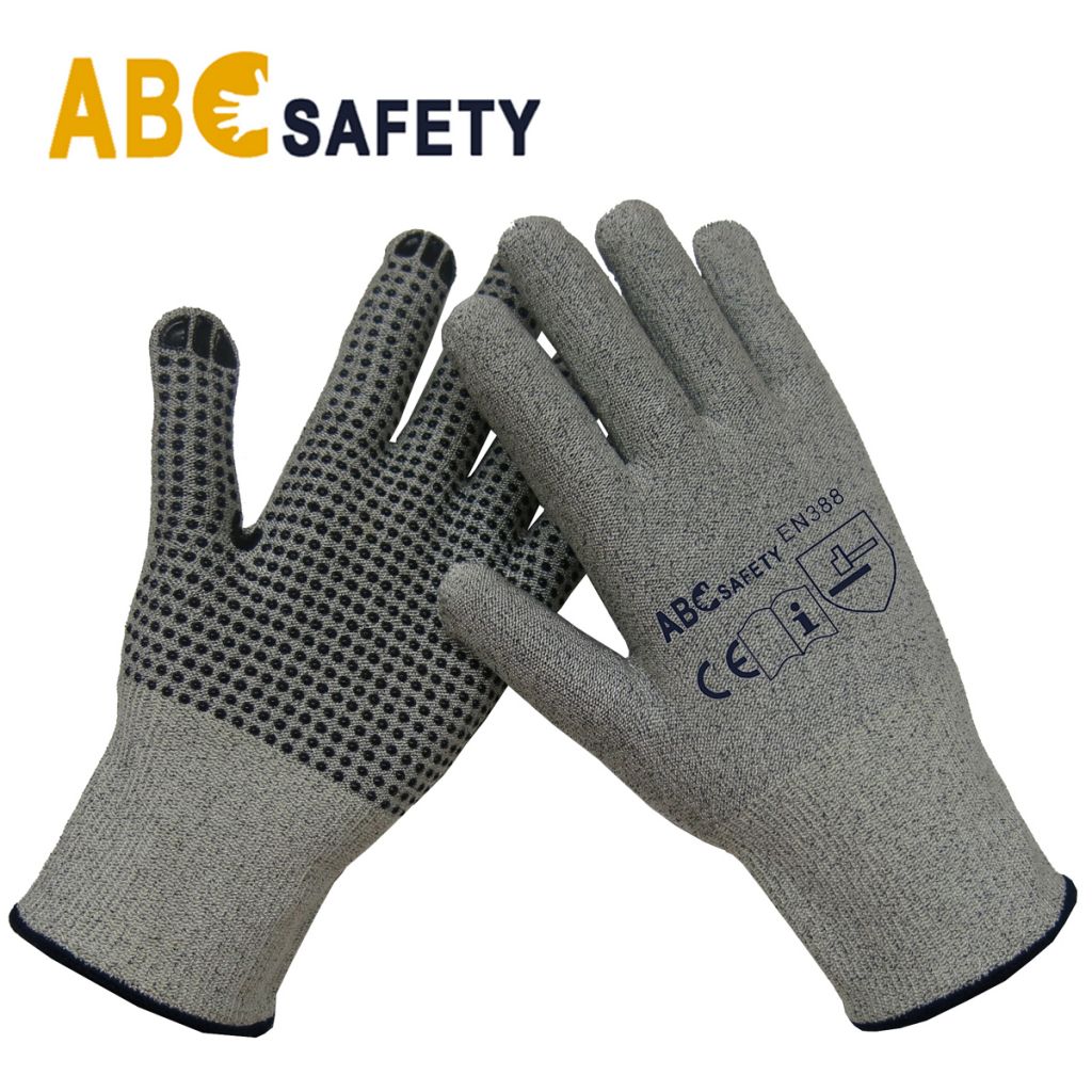 Cut Resistant Hand Gloves With PVC Dots in Palm