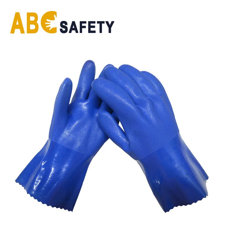 Protective  pvc dipped cotton lining  industry  oil and acid proof working gloves
