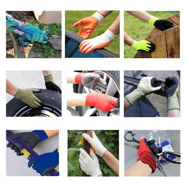 DDSAFETY Wholesale In China 13G Latex crinkle finish, coated on palm and finger hand job gloves