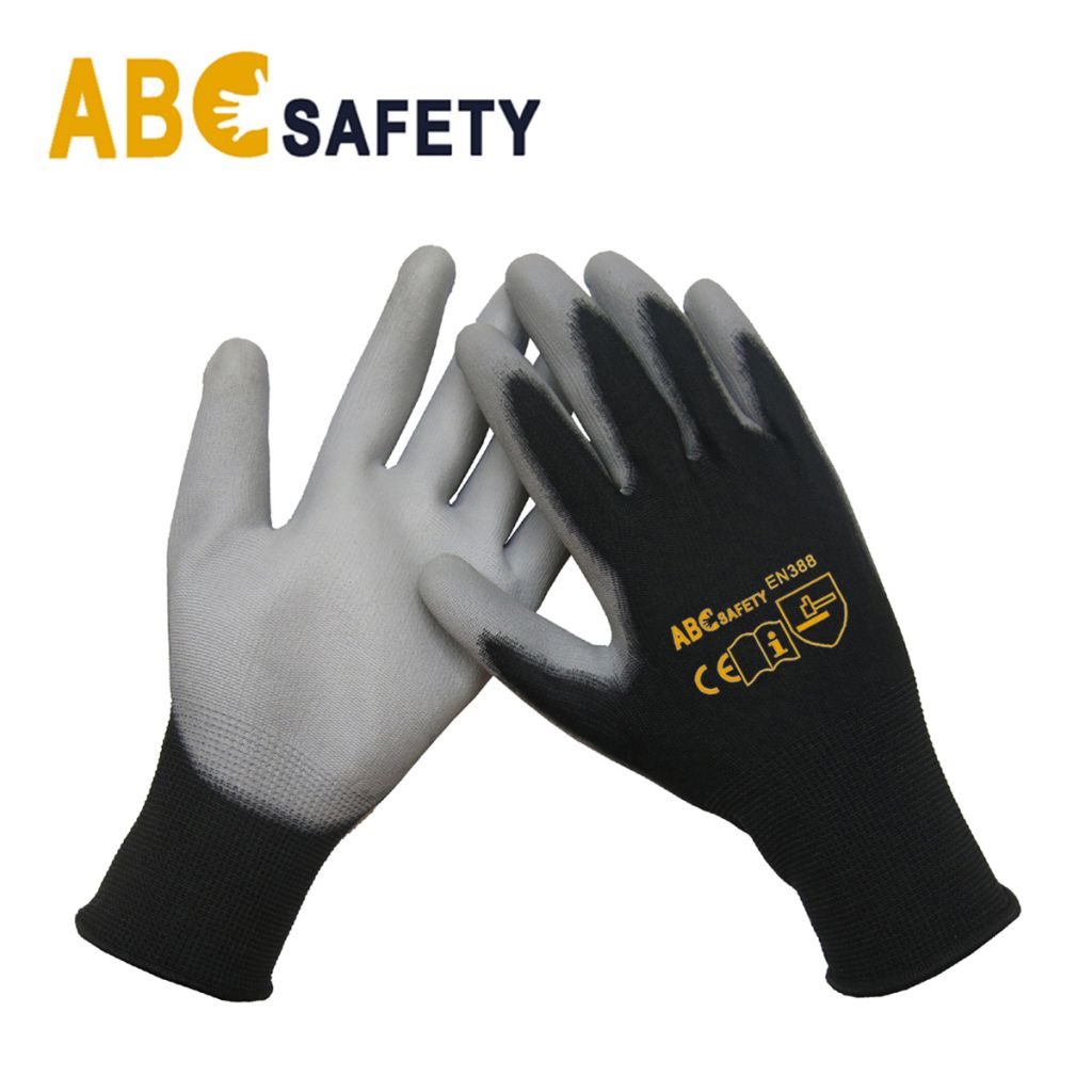 DDSAFETY 2018 on promotion black pu works gloves for labour worker