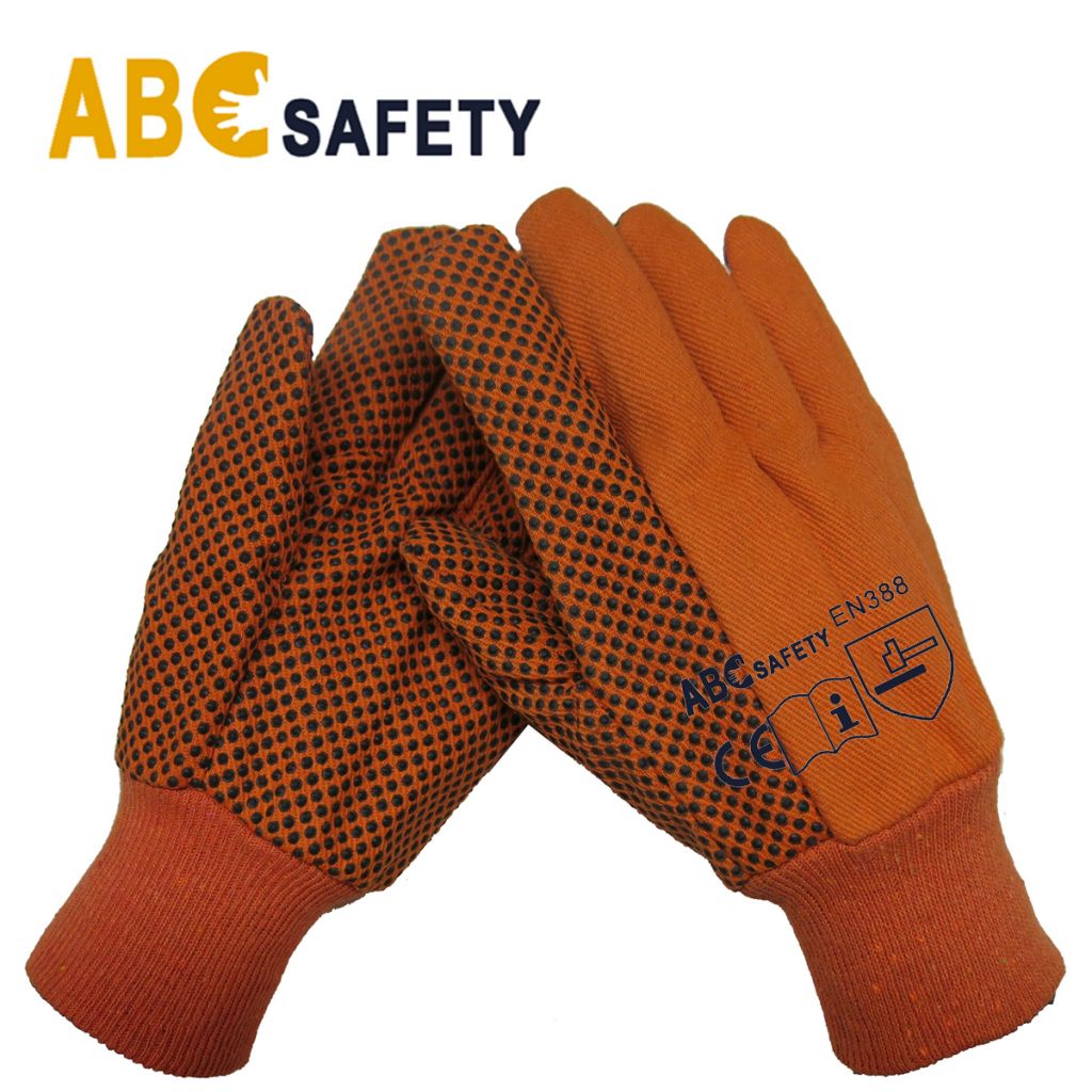 ABC SAFETY orange polka with black dots work glove