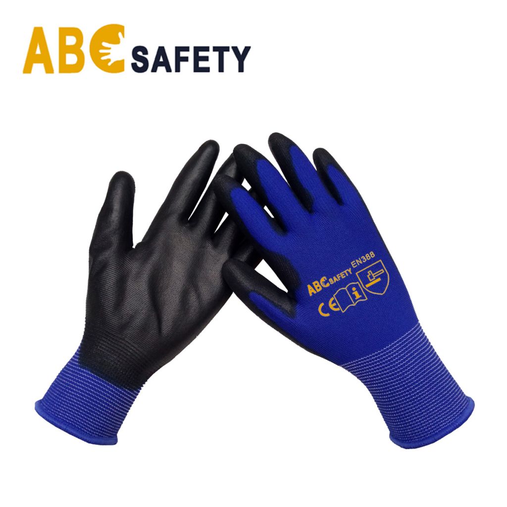 DDSAFETY High Quality promotion blue gloves pu  for labourer