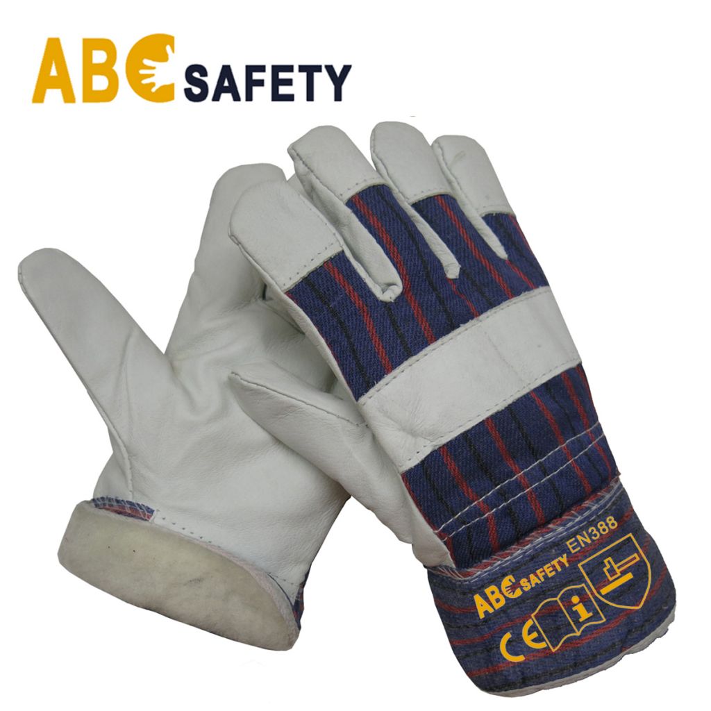 Pig Grain Leather Winter Gloves for Driver