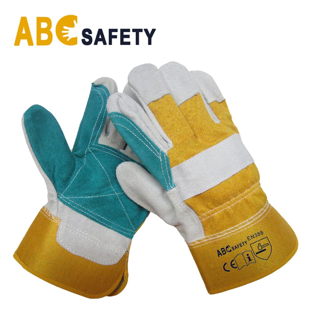 Anti Puncture Cow Split Leather Safety Work Glove