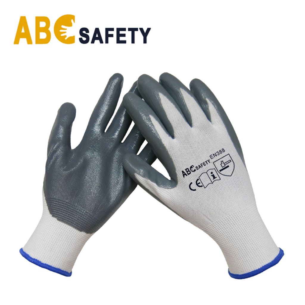 ABC SAFETY 13 gauge White nylon garden labor gloves