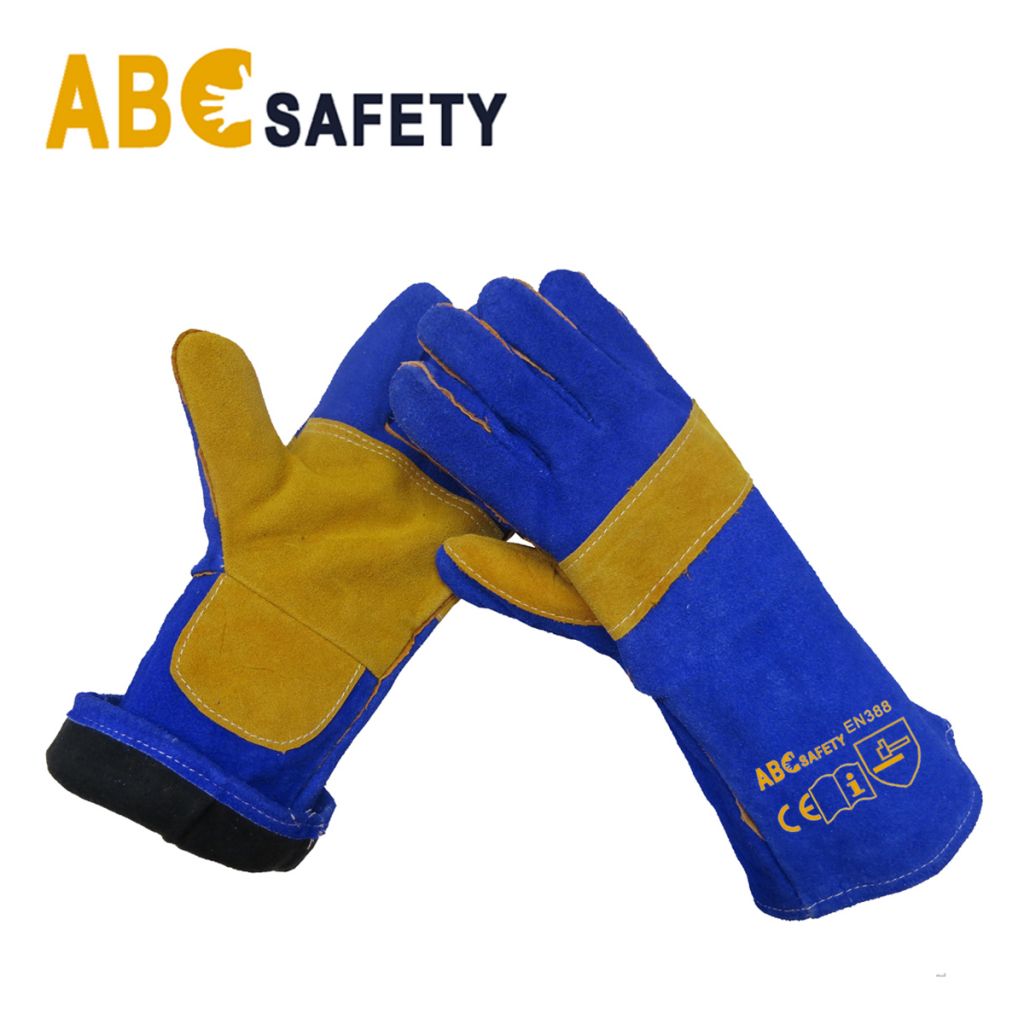 Cow Split Leather Welder Gloves With Reinforced Palm and Back