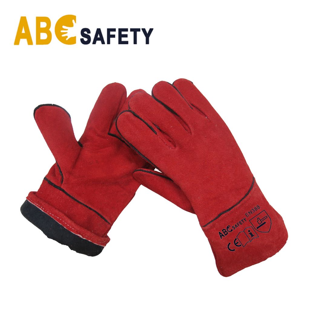 11" Red Cow Split Leather Gloves for Welding