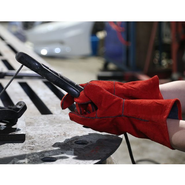 High Quality Gray Cow Split Leather Welding Gloves