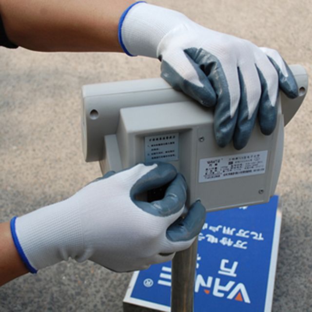Black Sandy Finished Nitrile Coating Gloves