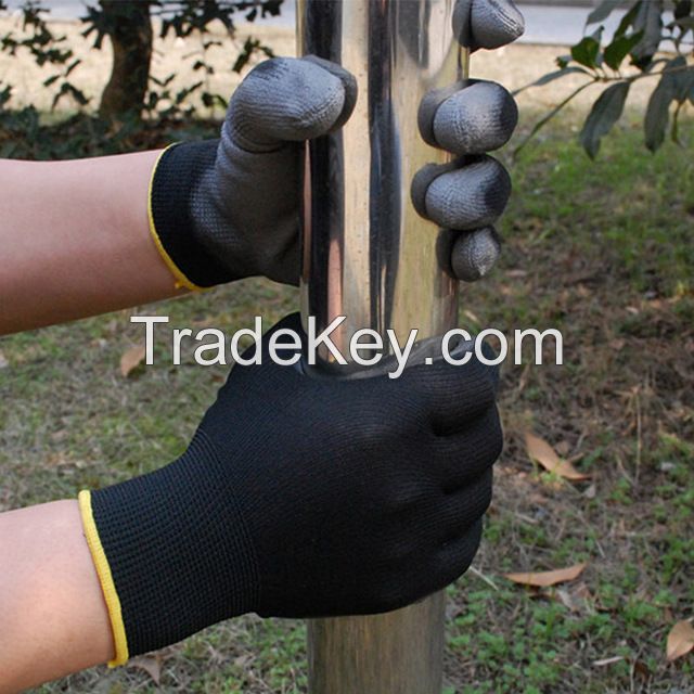 Black nylon with grey PU glove-DPU118