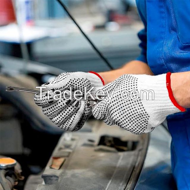 Knitted with black PVC glove-DKP217