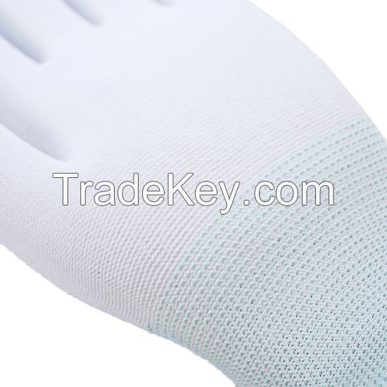 DDsafety 77+countries White PU Coated offer lightweight Glove The 13 gauge polyester liner Glove The palm has been dipped in polyurethane Glove Â Seamless design