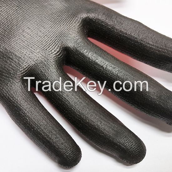 ABCsafety export 15+years low-cost manufacturer gloves Nylon Gloves with Nitrile Foam Palm Coating Red Nylon Shell Coated Gloves Black Nitrile Palm Coated Glove