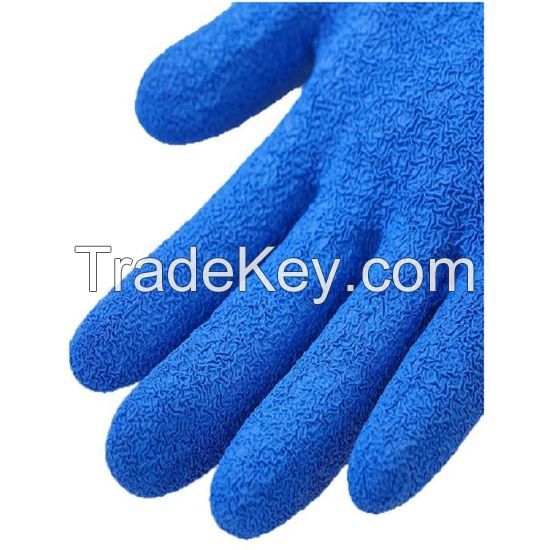 DDSAFETY ANSI Seamless Aramid Fiber with Latex Palm Coating crinkle Level 5 ISO D Safety Cut resistant Work Glove