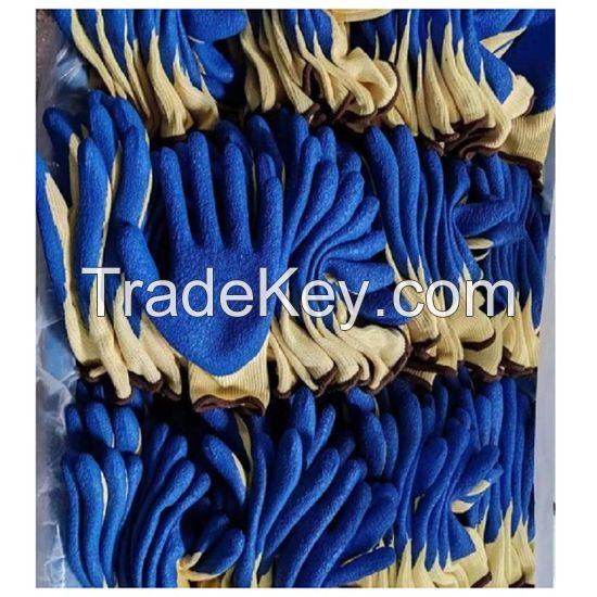 DDSAFETY ANSI Seamless Aramid Fiber with Latex Palm Coating crinkle Level 5 ISO D Safety Cut resistant Work Glove