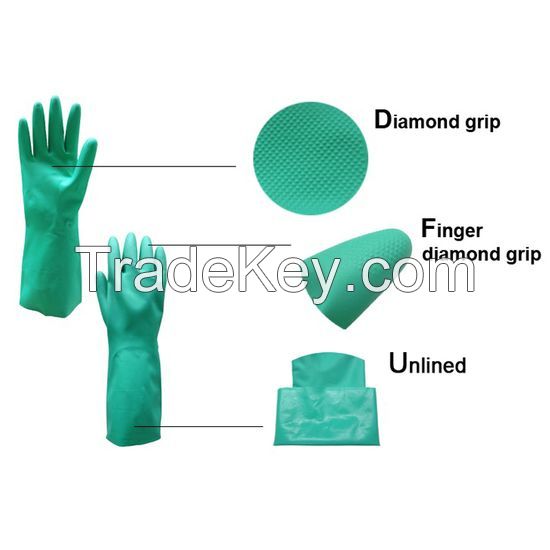 DDSAFETY OEM products for industrial Chemical Resistant Nitrile Resist Household Acid Alkali Solvent and Oil glove