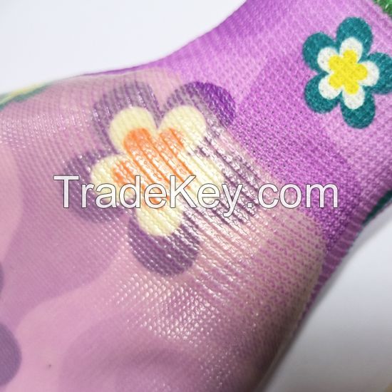 DDsafety 15+years Womenâ²s Nitrile Coated Grip Floral Pattern Gardening Work tool handling, house work Gloves