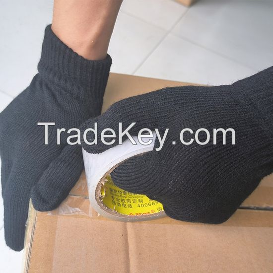 DDsafety 15+years low-cost manufacturer 10 Gauge Black Acrylic 2 yarns Acrylic+1 yarn spandex Without Napping Magic Knitted Gloves