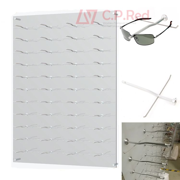 New design wall mounted eyewear eye glasses sunglasses display hook acrylic panelwall spectacle frame display racks