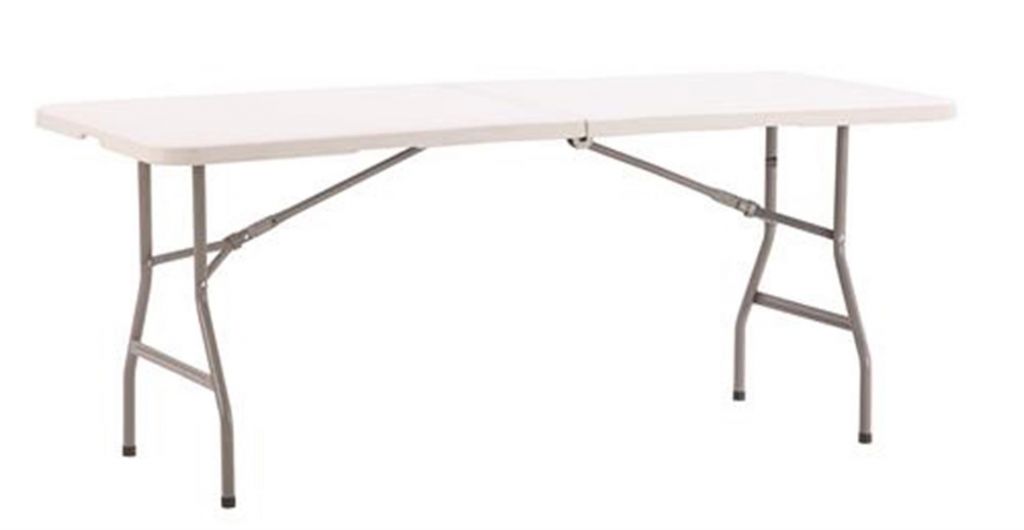 6ft 180cm HDPE plastic folding in half table