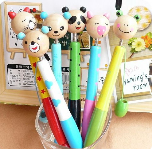 Wooden Cartoon Ball Pen