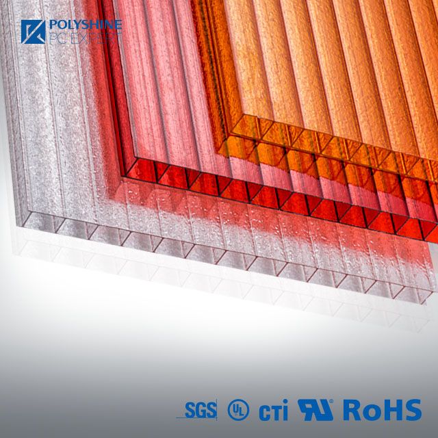 16 mm polycarbonate hollow sheet with clear color