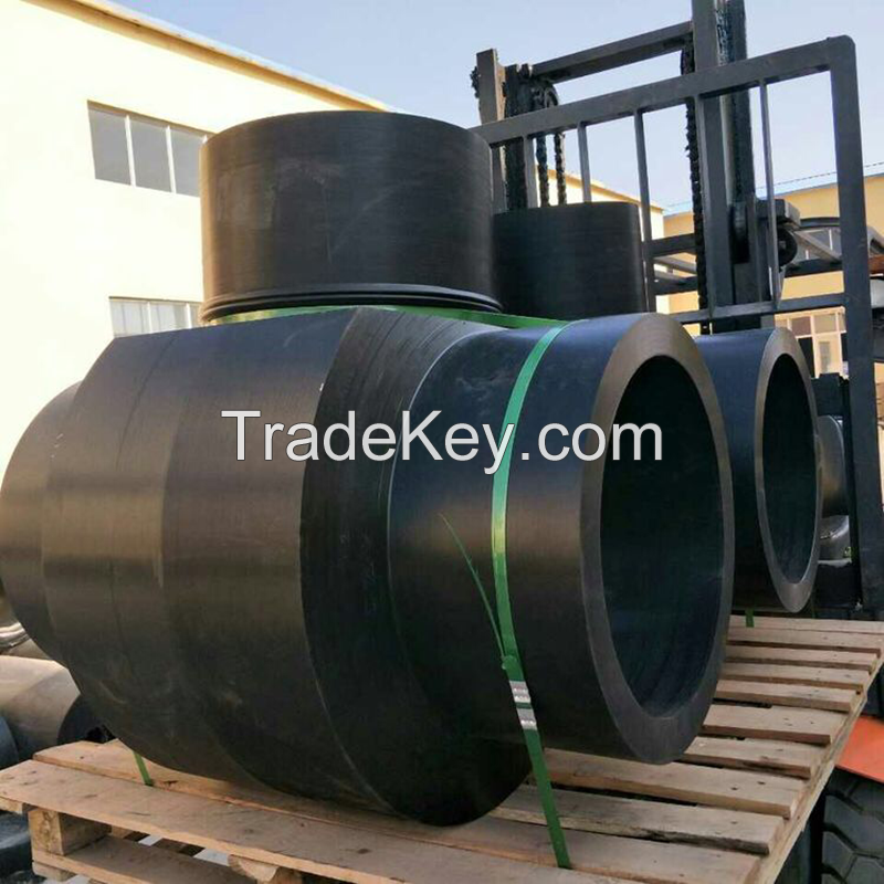 machined large diameter HDPE PE tees for water supply /gas