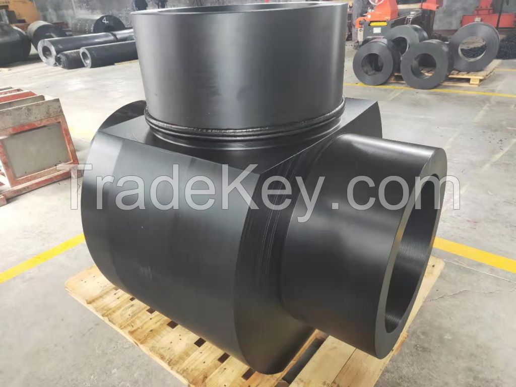 machined large diameter HDPE PE tees for water supply /gas