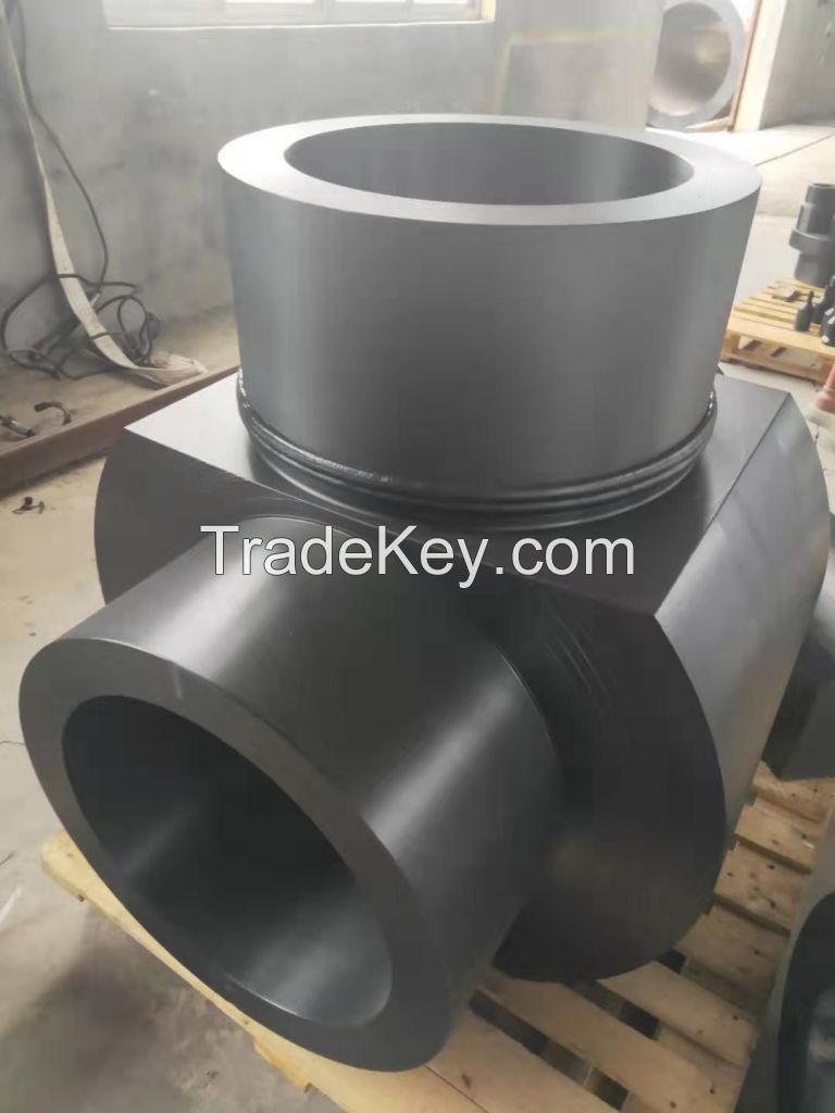 machined large diameter HDPE PE tees for water supply /gas