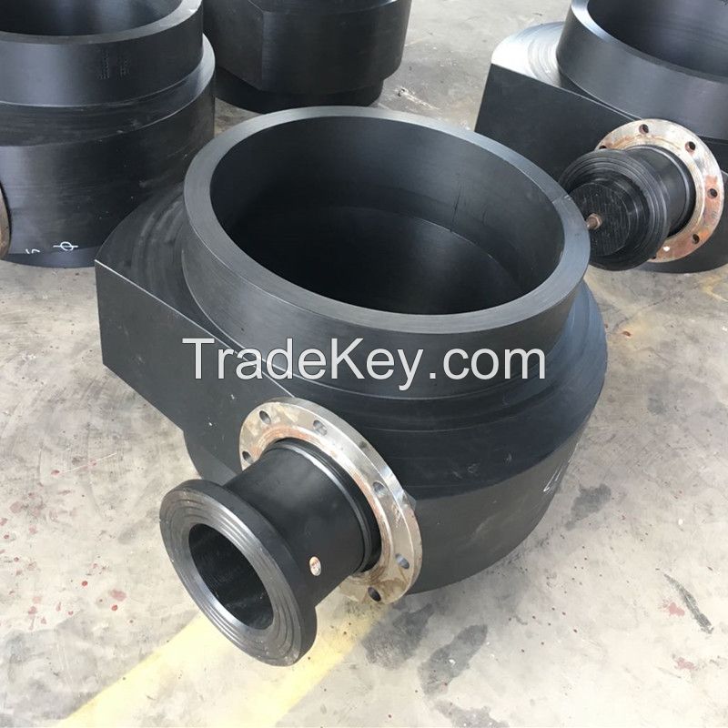 high pressure large HDPE PE scour tee for dredging