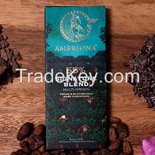 Ambriona Signature Blend Multi Origin 55% Dark Chocolate - Vegan and Gluten Free