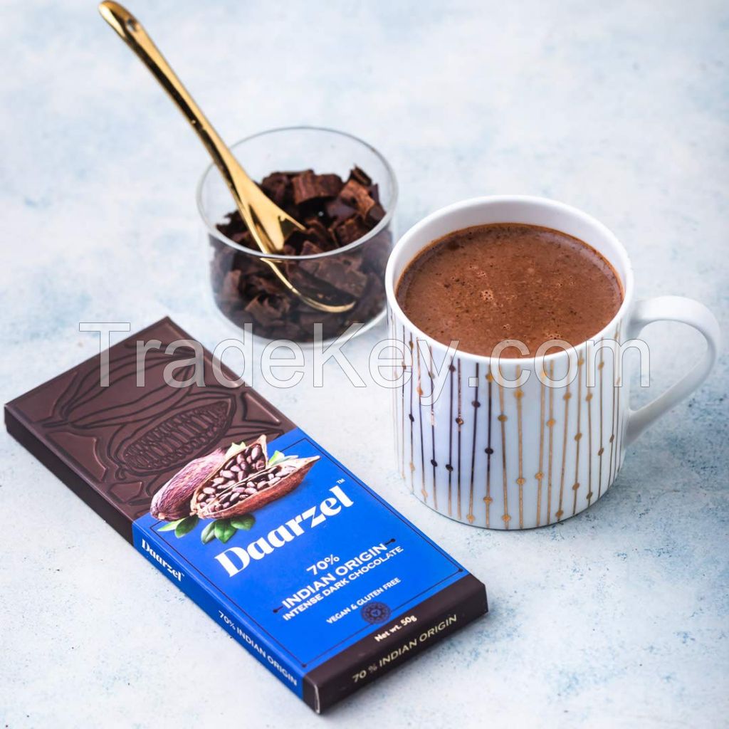 Ambriona Daarzel 70% Intense Dark Chocolate -Indian Origin Vegan and Gluten-free 