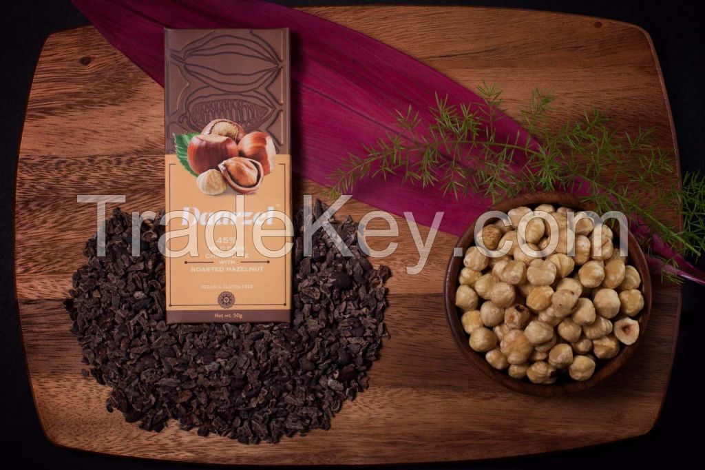 Ambriona Daarzel 45% Mild Dark Chocolate -Vegan and Gluten-Free with Roasted Hazelnuts