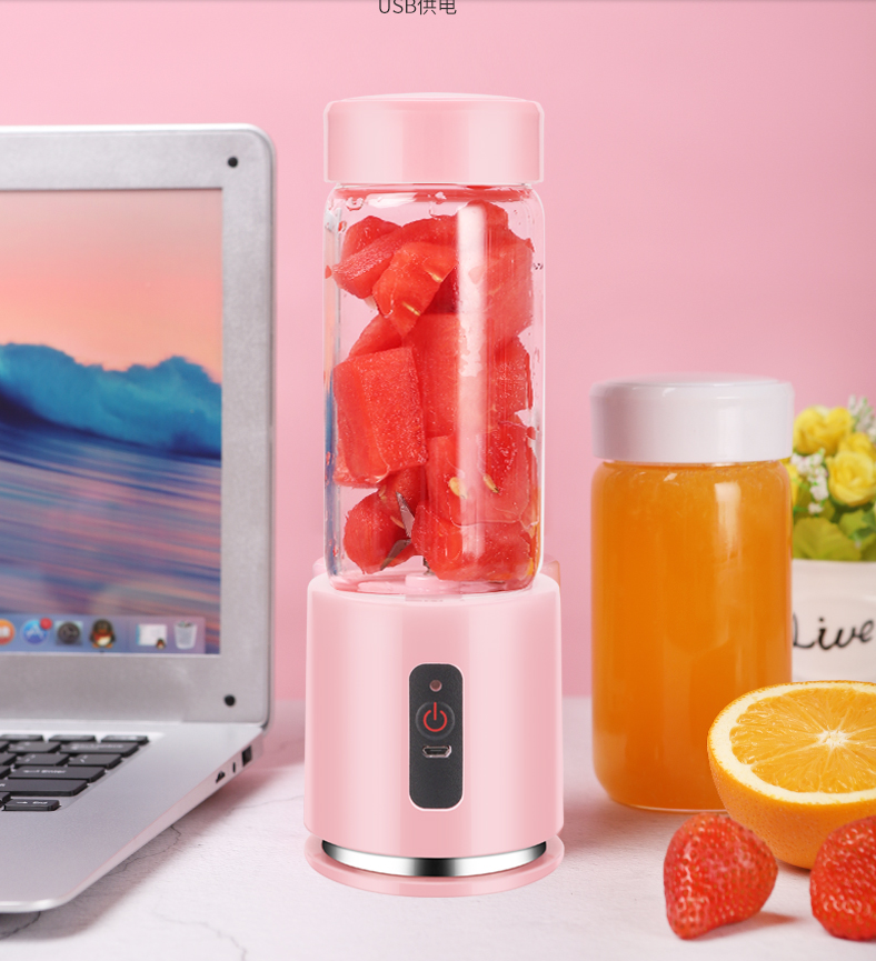 350ml 100W ABS USB charging 4000mAh Personal Blender with glass juicer cup
