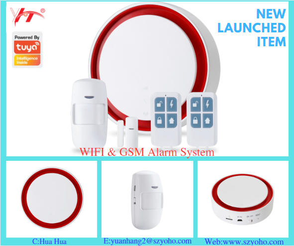 newest Tuya wireless WiFi + GSM alarm host for security and protection alarm system