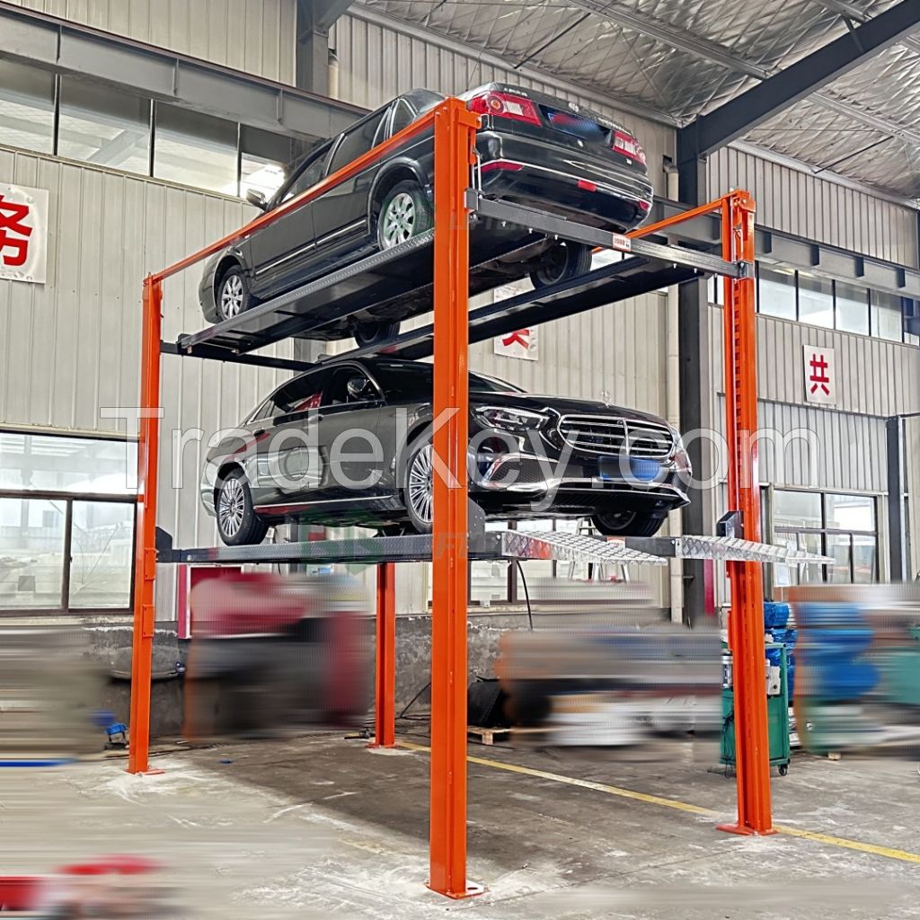 4 post tripl stacker car parking lift hydraulic driven 2500kg capacity