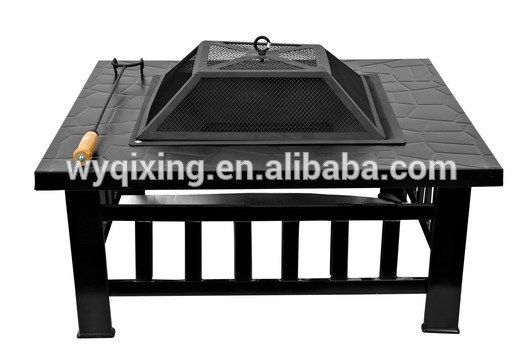 hot sale outdoor square garden steel charcoal fire pit BBQ grill fire pit outdoor