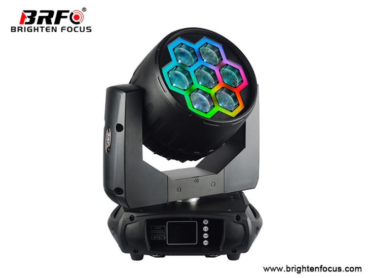LED Moving Head Intelligent Lights 7Ã—40W Wash with Zoom with Pixel Ring