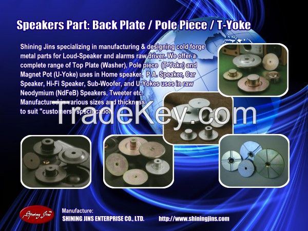 Pole Piece (T-Yoke) for Loudspeakers Motor Assembly