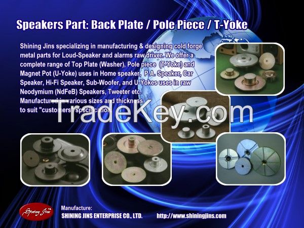 Top Plate (Washer) and Back Plate made in Taiwan