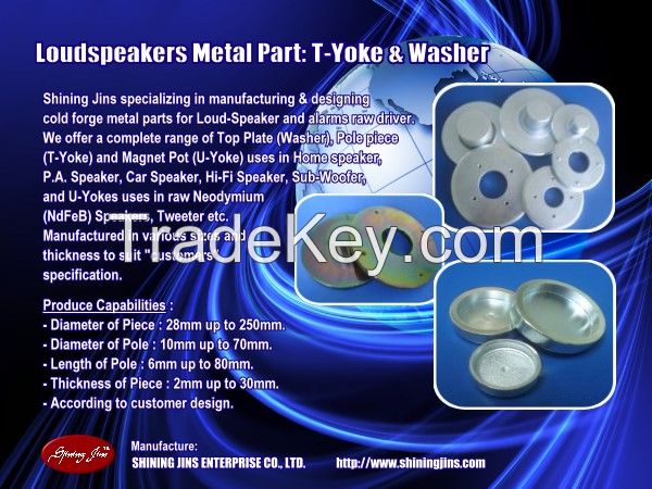 Speakers part Washer and T-Yoke made in Taiwan